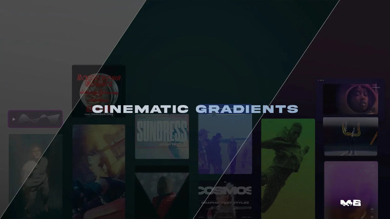 Cinematic gradients overlay by moonbear.shop featuring vibrant color transitions and dynamic visual effects for video editing.