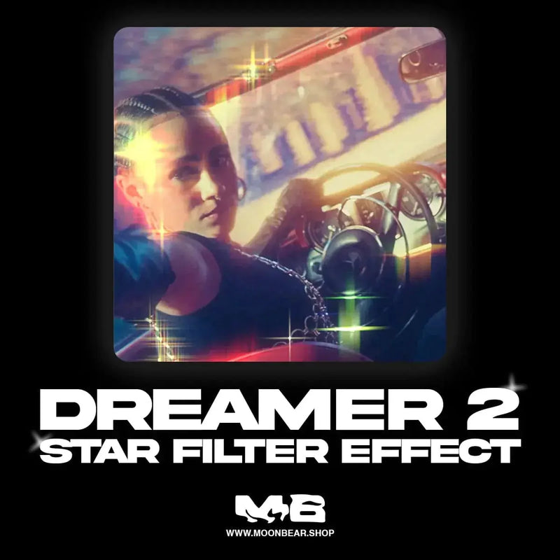 Star effect filter for cameras, DREAM-ER 2 by moonbear.shop, showing the filter's star-shaped light pattern.