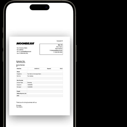 Production Invoice Template moonbear.shop